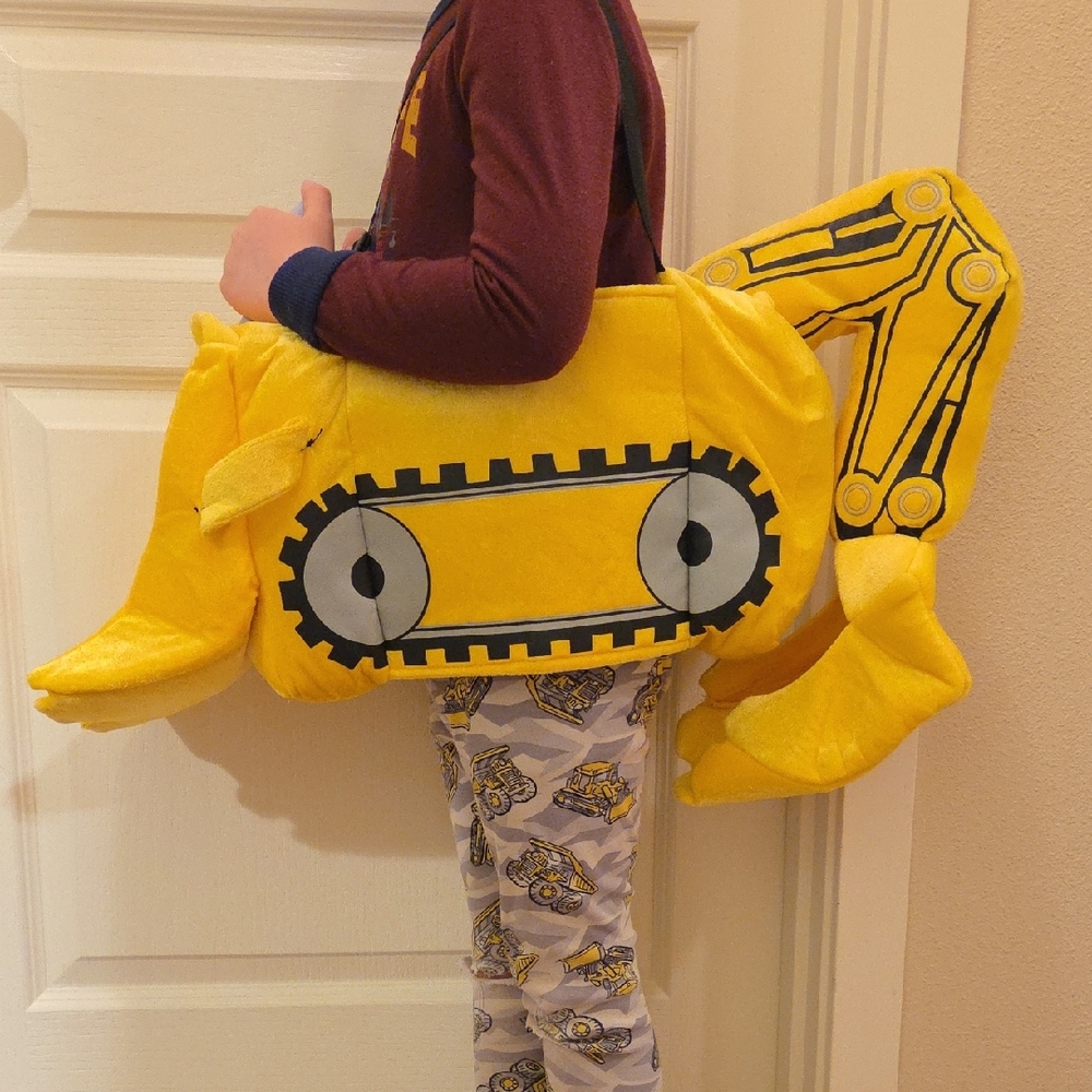 Bright Yellow Excavator Kids Costume